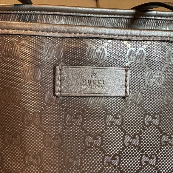 Authentic Gucci Imprime GG Monogram Large Zippered Shopping Tote Bag - Picture 10 of 14